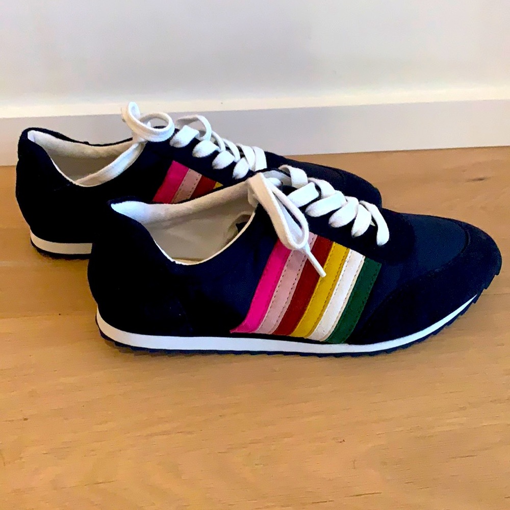 NEW Boden Striped Sneakers 6.5